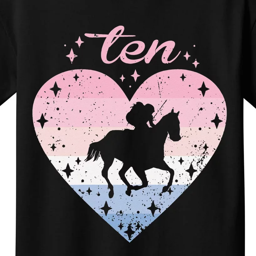 10 Year Old Cute Horse Riding Birthday Kids T-Shirt