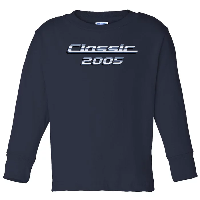 18 Year Old: Vintage Classic Car 2005 18th Birthday Toddler Long Sleeve Shirt