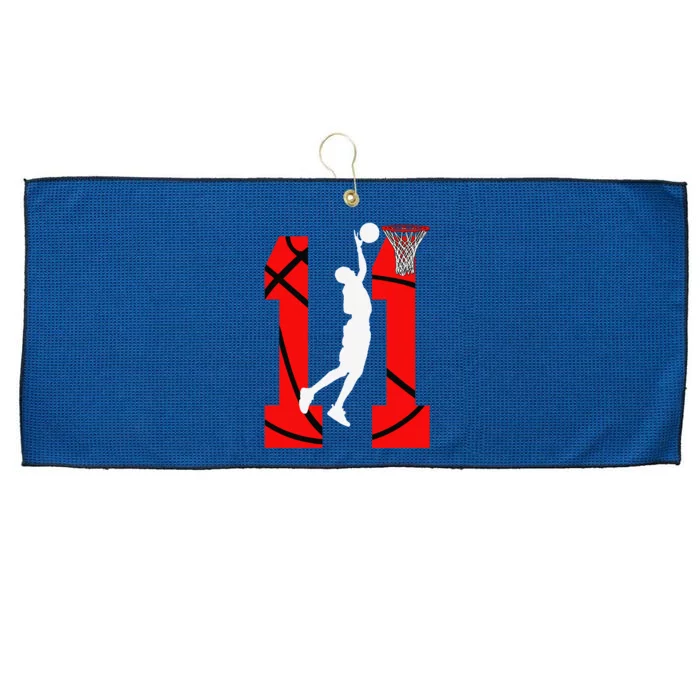 11 Years Old 11th Birthday Boy Basketball Lovers Large Microfiber Waffle Golf Towel