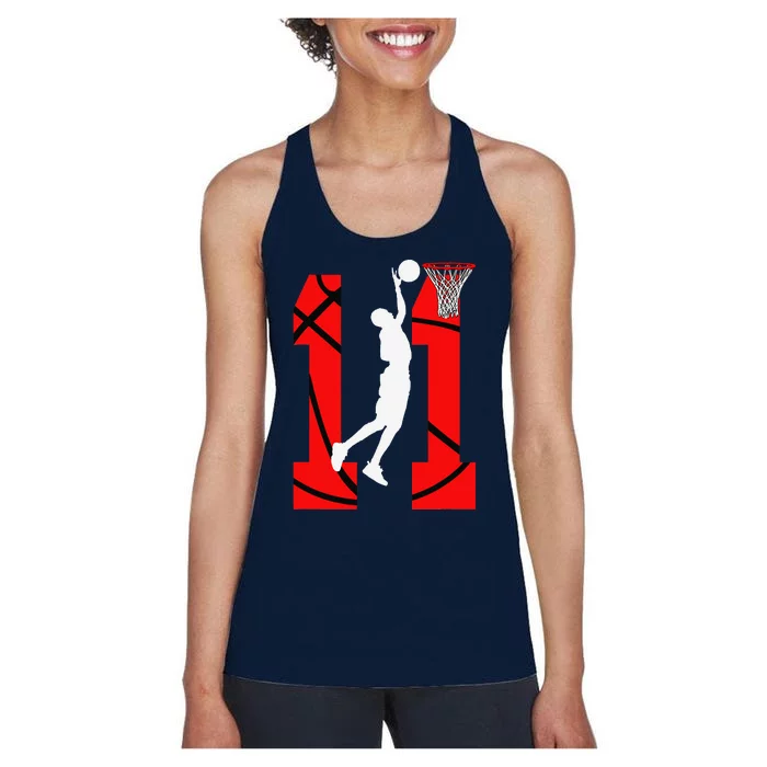 11 Years Old 11th Birthday Boy Basketball Lovers Women's Racerback Tank