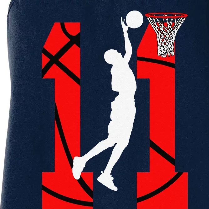 11 Years Old 11th Birthday Boy Basketball Lovers Women's Racerback Tank