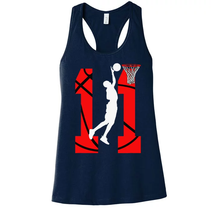 11 Years Old 11th Birthday Boy Basketball Lovers Women's Racerback Tank