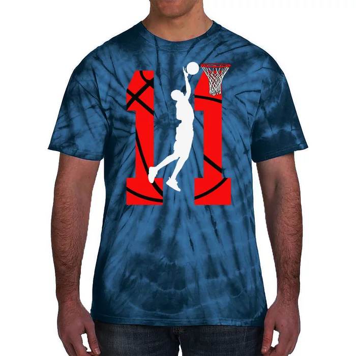 11 Years Old 11th Birthday Boy Basketball Lovers Tie-Dye T-Shirt