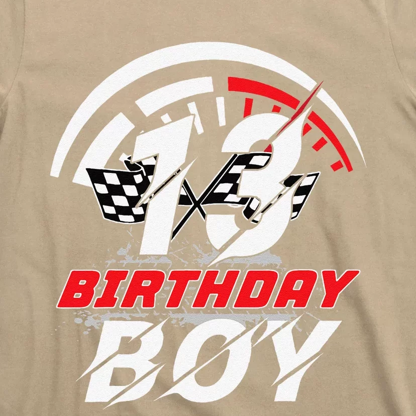 13 Year Old Race Car 13th Birthday Party Racing Pit Crew T-Shirt