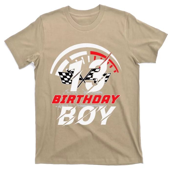 13 Year Old Race Car 13th Birthday Party Racing Pit Crew T-Shirt