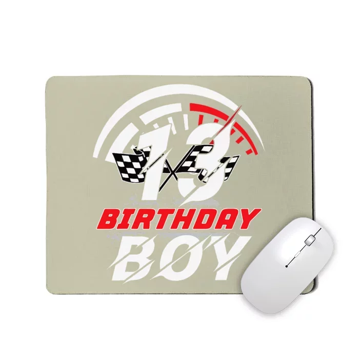 13 Year Old Race Car 13th Birthday Party Racing Pit Crew Mousepad