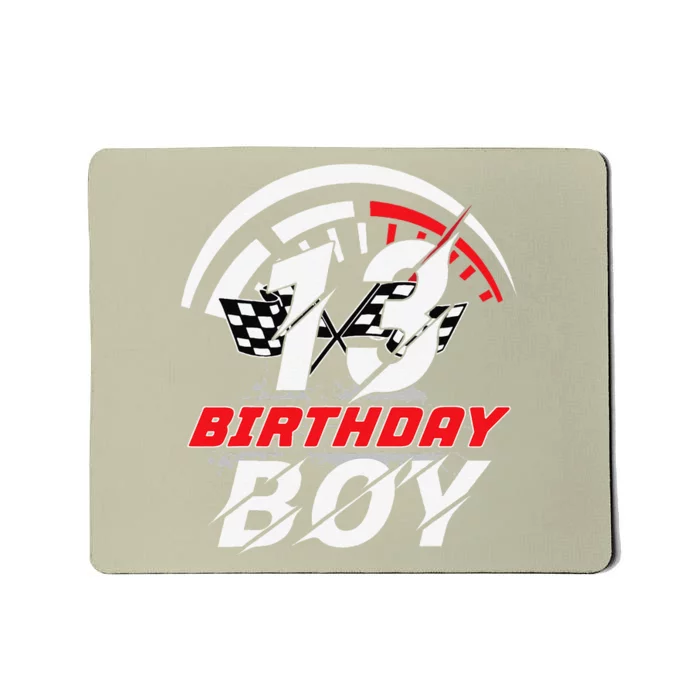 13 Year Old Race Car 13th Birthday Party Racing Pit Crew Mousepad