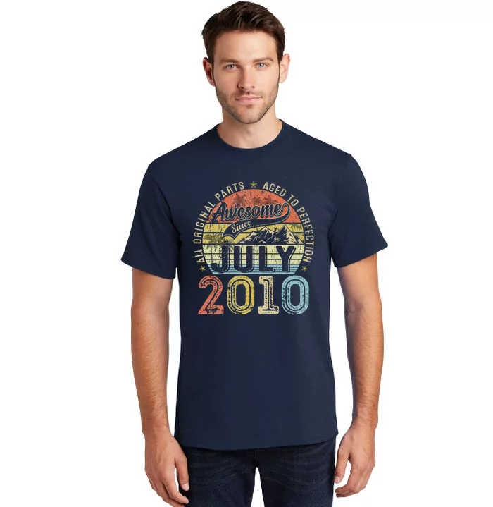 13 Year Old Vintage July 2010 Born In 2010 13th Birthday Tall T-Shirt