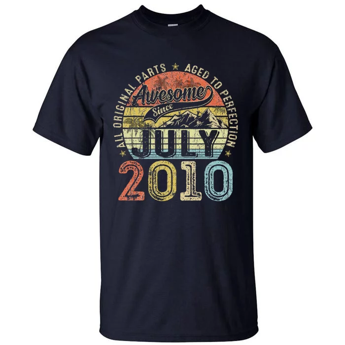 13 Year Old Vintage July 2010 Born In 2010 13th Birthday Tall T-Shirt