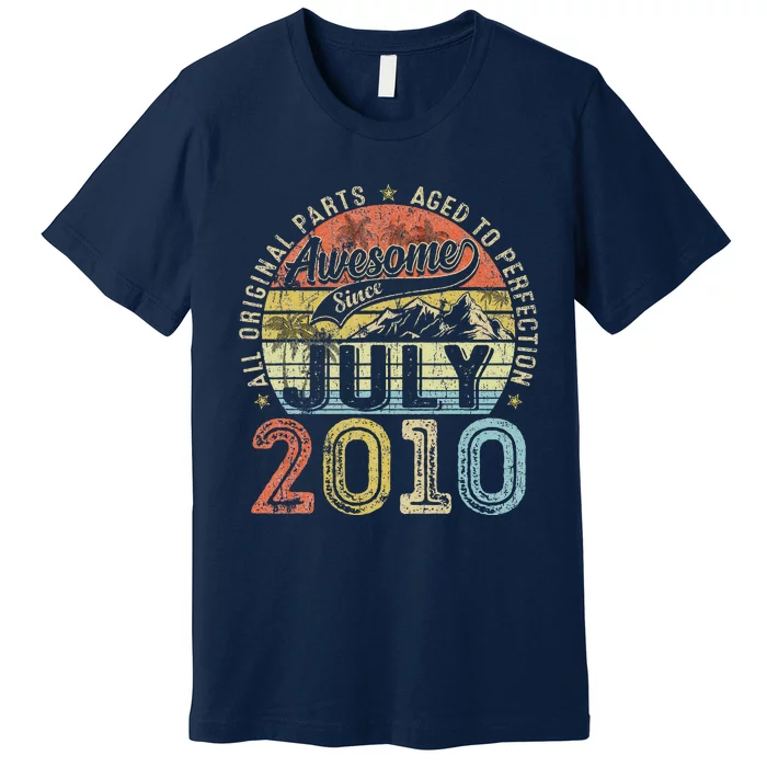 13 Year Old Vintage July 2010 Born In 2010 13th Birthday Premium T-Shirt