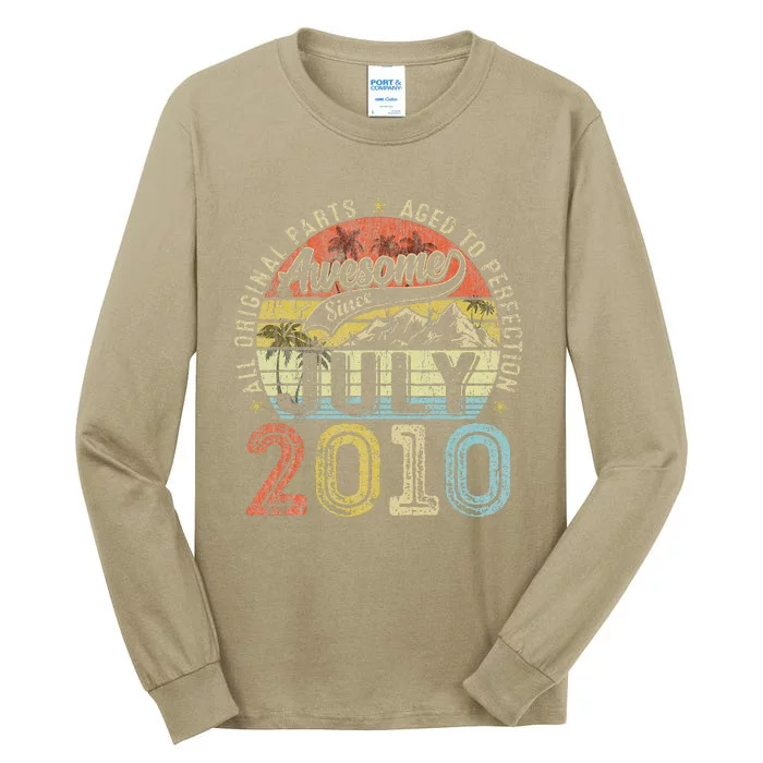 13 Year Old Vintage July 2010 Born In 2010 13th Birthday Tall Long Sleeve T-Shirt