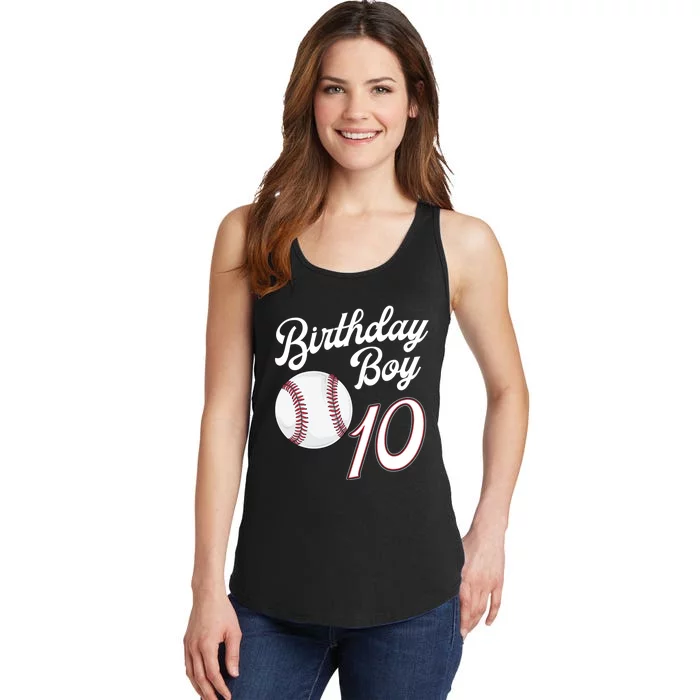 10 Years Old Baseball Themed 10th Birthday Party Sports Ladies Essential Tank