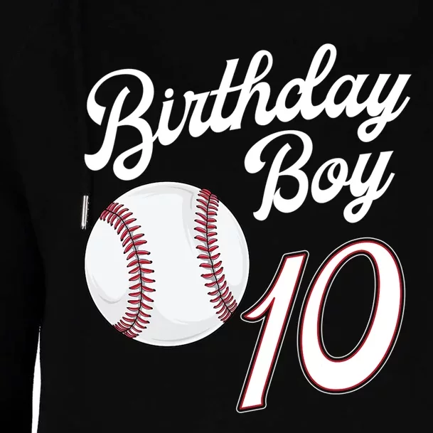 10 Years Old Baseball Themed 10th Birthday Party Sports Womens Funnel Neck Pullover Hood