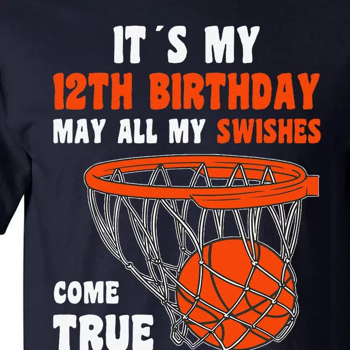 12 Year Old Happy 12th Birthday Basketball 12th Birthday Tall T-Shirt