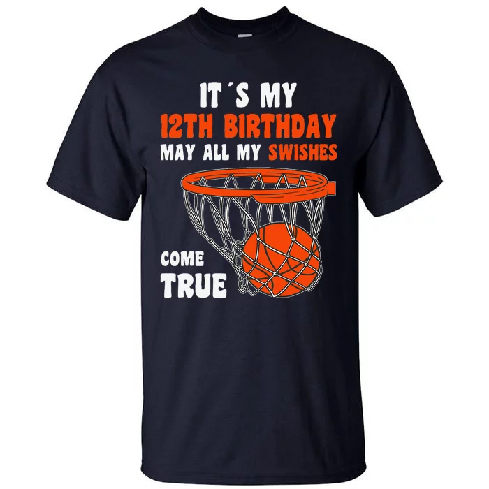 12 Year Old Happy 12th Birthday Basketball 12th Birthday Tall T-Shirt