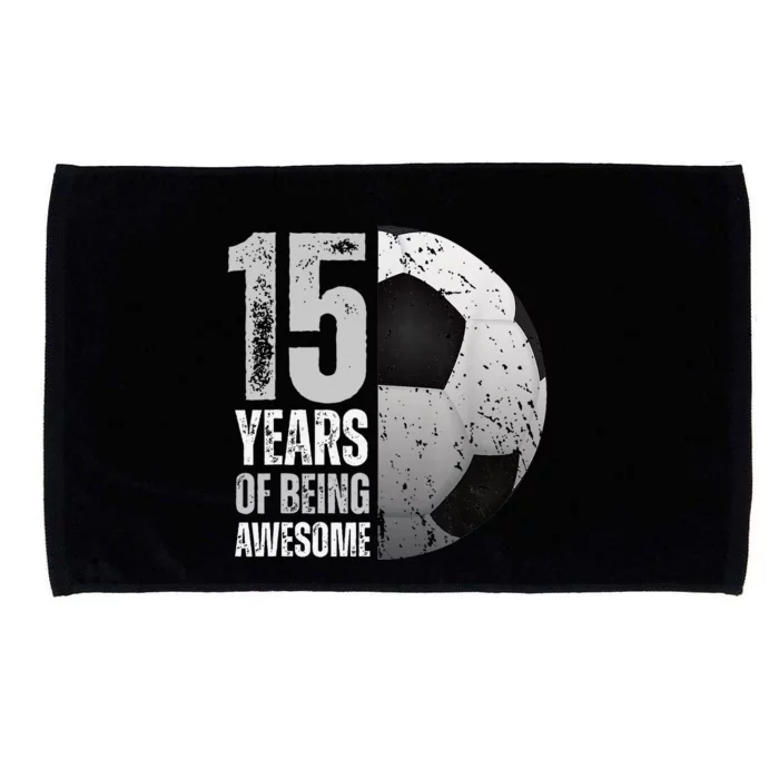 15 Year Old Soccer 15th Birthday Player Bday Party Microfiber Hand Towel