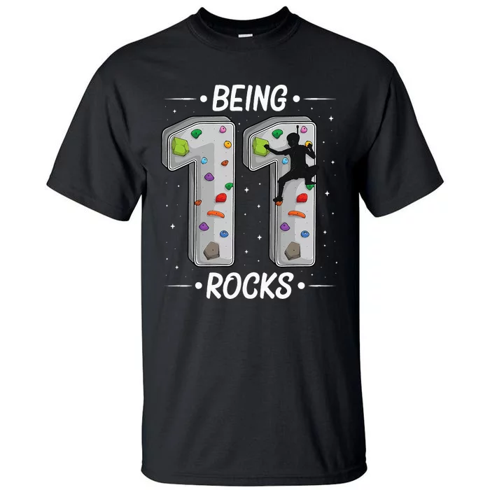 11 Year Old Rock Climbing 11th Birthday Adventures Climber Tall T-Shirt