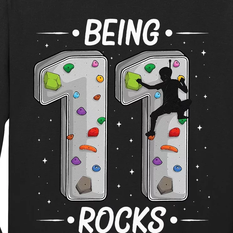 11 Year Old Rock Climbing 11th Birthday Adventures Climber Tall Long Sleeve T-Shirt