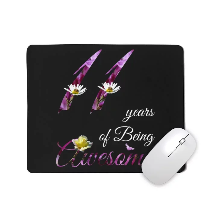 11 Year Old Awesome Floral 2012 11th Birthday Gift Mousepad