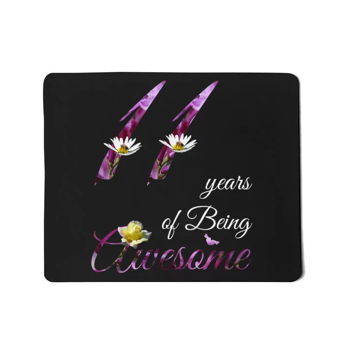 11 Year Old Awesome Floral 2012 11th Birthday Gift Mousepad