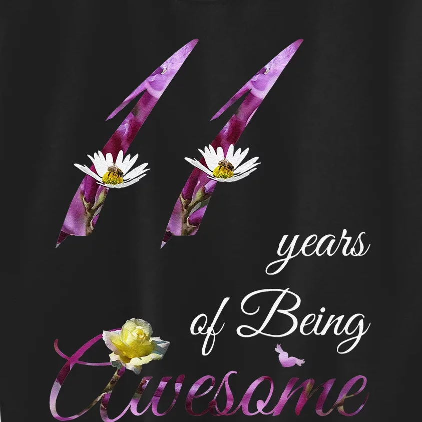 11 Year Old Awesome Floral 2012 11th Birthday Gift Kids Sweatshirt