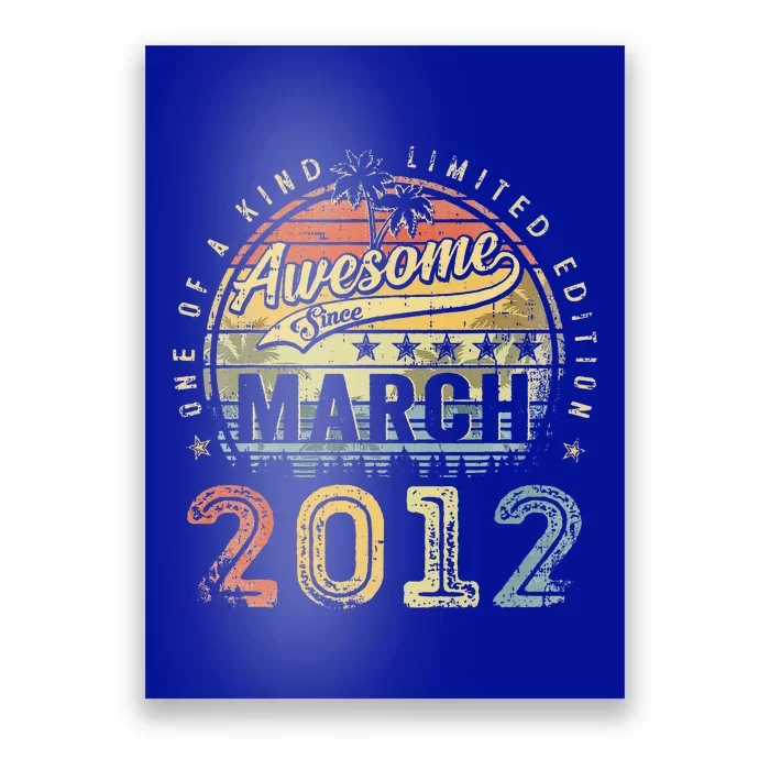 11 Year Old Awesome Since March 2012 11th Birthday Poster