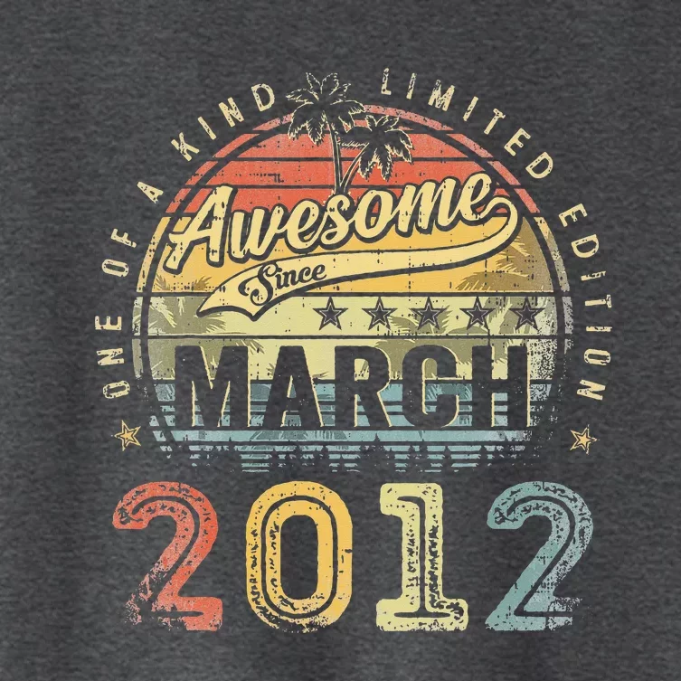 11 Year Old Awesome Since March 2012 11th Birthday Women's Crop Top Tee