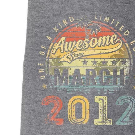 11 Year Old Awesome Since March 2012 11th Birthday Doggie 3-End Fleece Hoodie