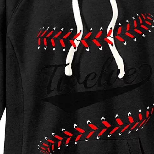 12 Year Old 12th Baseball Softball Birthday Party Women's Fleece Hoodie