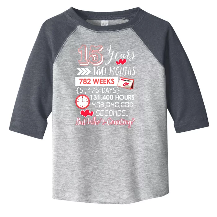 15 Years Of Marriage Happily Married Couple 15th Wedding Anniversary Gift Toddler Fine Jersey T-Shirt