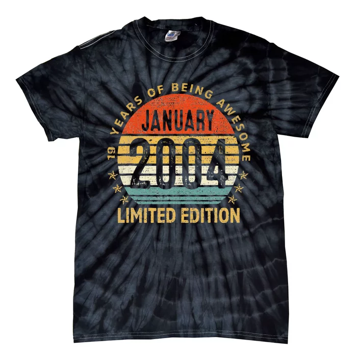 19 Years Old Gift January 2004 Limited Edition 19th Birthday Tie-Dye T-Shirt