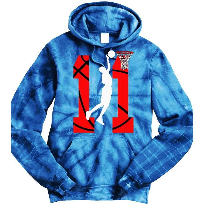 11 Years Old 11th Birthday Basketball Lovers Tie Dye Hoodie