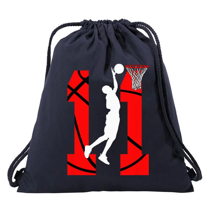 11 Years Old 11th Birthday Basketball Lovers Drawstring Bag