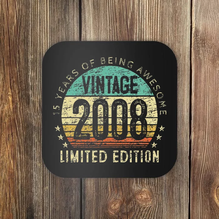 15 Year Old Vintage 2008 Limited Edition 15th Birthday Gift Coaster