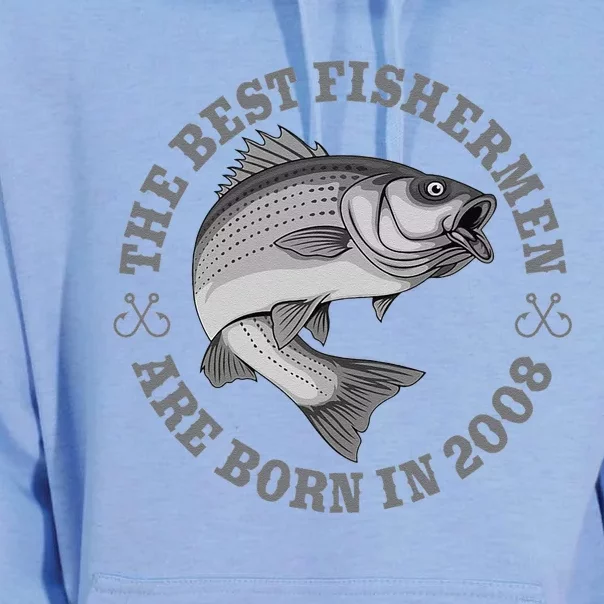 15 Year Old Fisherman Fishing 2008 15th Birthday Gift Unisex Surf Hoodie