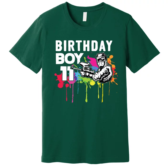 11 Years Old Paintballer Gear Gift 11th Paintball Birthday Premium T-Shirt