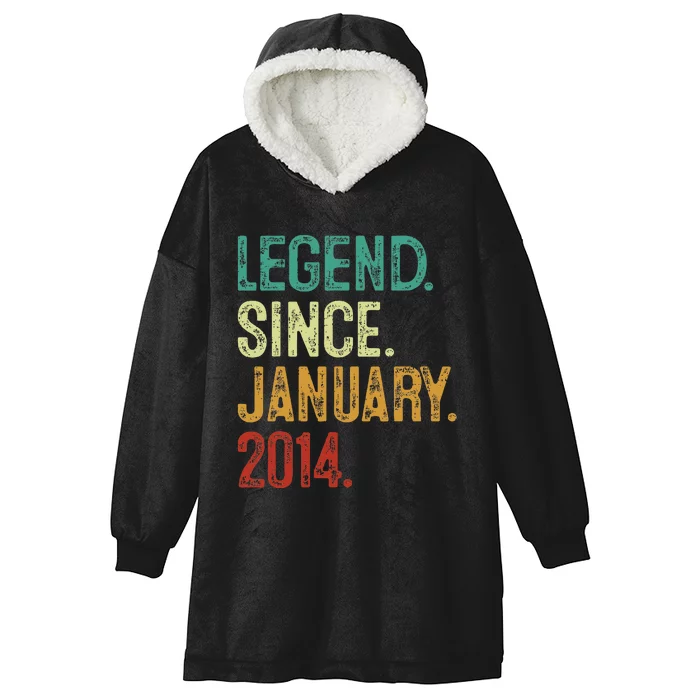 10 Years Old Legend Since January 2014 10th Birthday Hooded Wearable Blanket