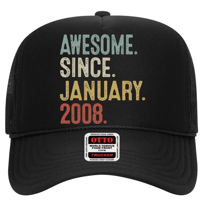 15 Years Old Gift January 2008 15th Birthday Giftss High Crown Mesh Trucker Hat