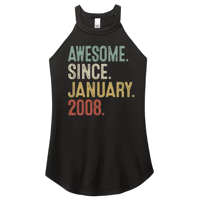 15 Years Old Gift January 2008 15th Birthday Giftss Women’s Perfect Tri Rocker Tank