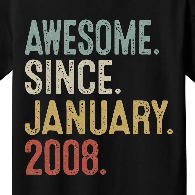 15 Years Old Gift January 2008 15th Birthday Giftss Kids T-Shirt