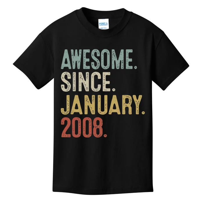 15 Years Old Gift January 2008 15th Birthday Giftss Kids T-Shirt