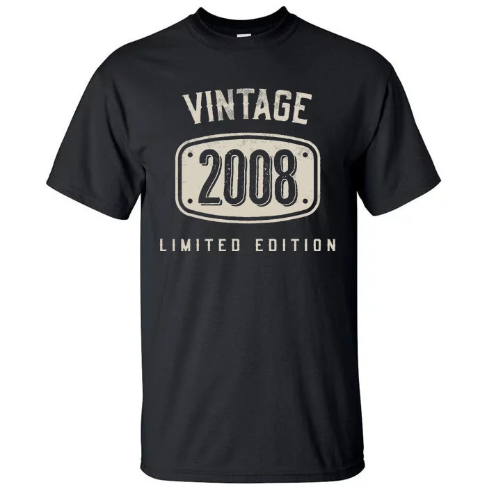 15 Years Old Vintage 2008 Limited Edition 15th Birthday Tall T-Shirt