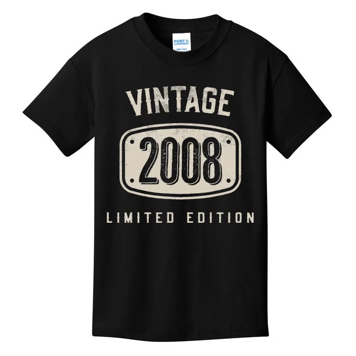 15 Years Old Vintage 2008 Limited Edition 15th Birthday Kids T-Shirt