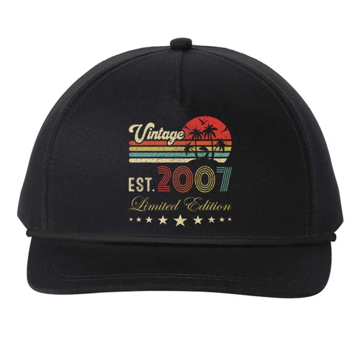 17th Years Old Vintage Limited 2007 Edition 17 Birthday Snapback Five-Panel Rope Hat