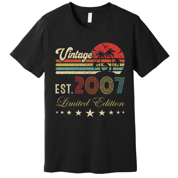 17th Years Old Vintage Limited 2007 Edition 17 Birthday Premium T-Shirt