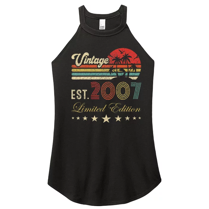 17th Years Old Vintage Limited 2007 Edition 17 Birthday Women’s Perfect Tri Rocker Tank