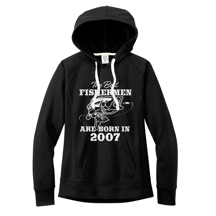 16 Year Old Fisherman Fishing 2007 16th Birthday Gift Women's Fleece Hoodie