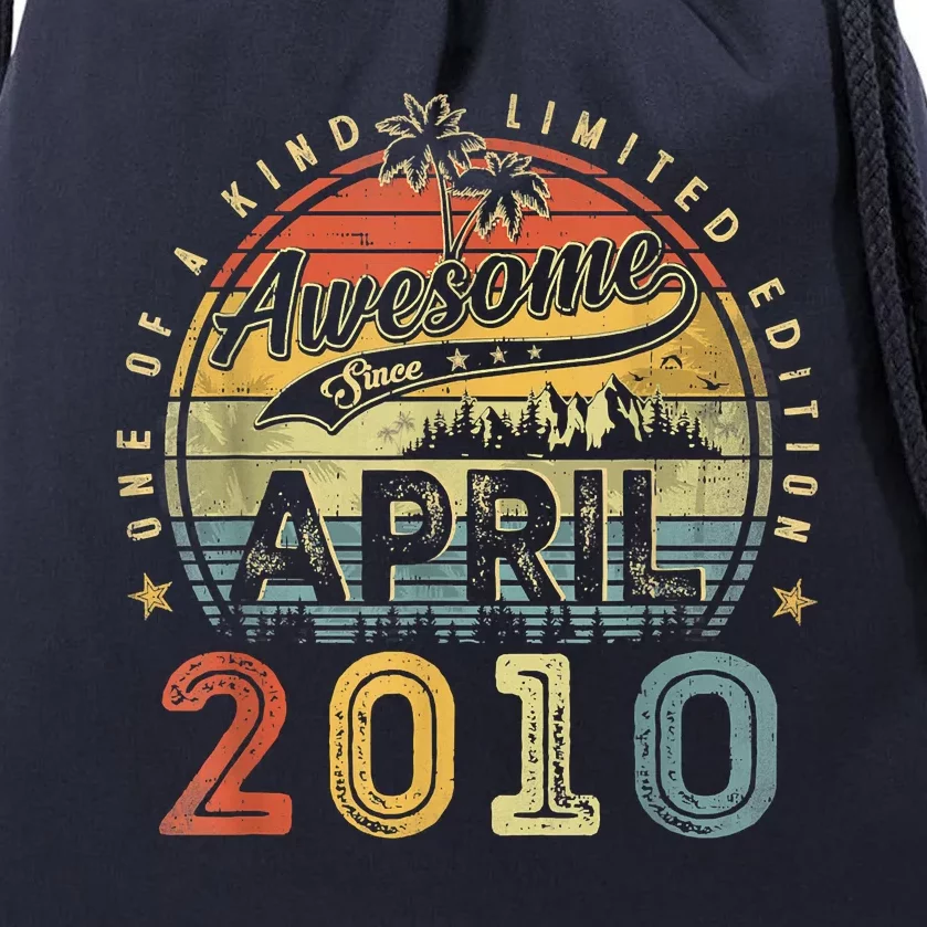 13 Year Old Awesome Since April 2010 13th Birthday Drawstring Bag