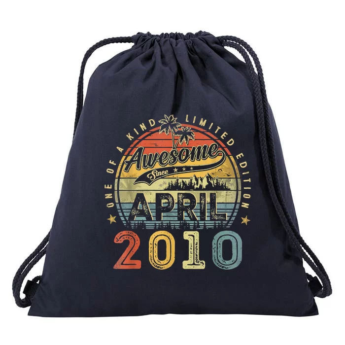 13 Year Old Awesome Since April 2010 13th Birthday Drawstring Bag