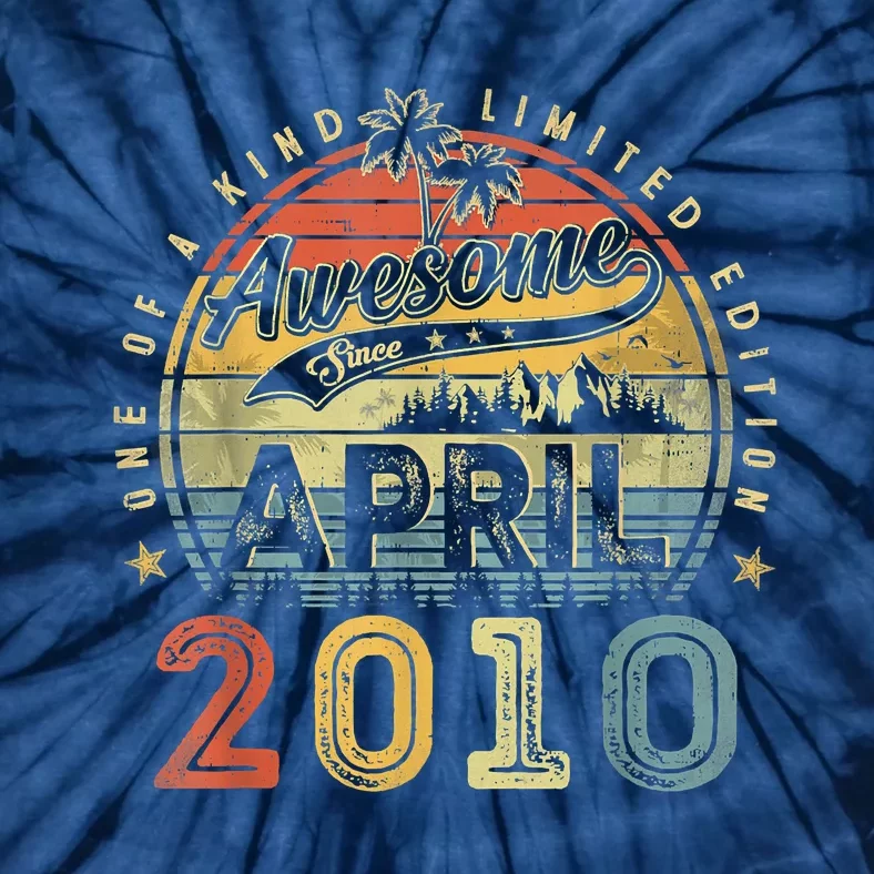 13 Year Old Awesome Since April 2010 13th Birthday Tie-Dye T-Shirt